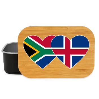 Afrique du Sud Islande Flag Heart - Boîte à goûter - noir - Devant