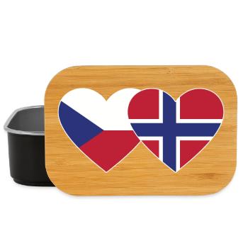 Tschechien Norwegen Flagge Herz - Lunch Box - Schwarz - Vorne