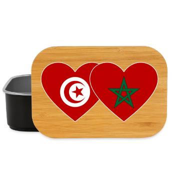 Tunesien Marokko Flagge Herz - Lunch Box - Schwarz - Vorne