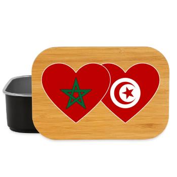 Maroc Tunisie Drapeau Coeur - Boîte à goûter - noir - Devant