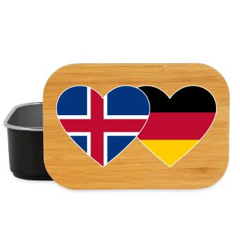 Iceland Germany Flag Heart - Lunch Box - black - Front