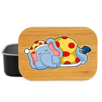 Elephant Sleeping Pajamas - Lunch Box - black - Front