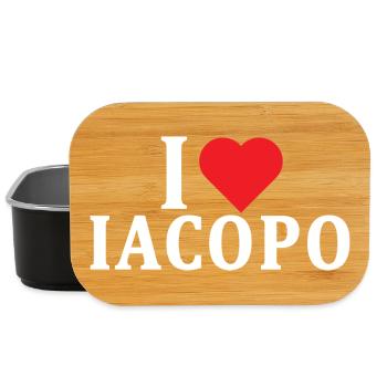 name t-shirt I love Iacopo t-shirt gift idea - Lunch Box - black - Front