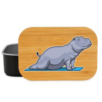 Hippopotamus Yoga Fitness Gymnastics - Lunch Box - black - Front
