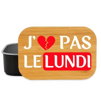 J'e n'aime pas le lundi - Version blanche - Boîte à goûter - noir - Devant