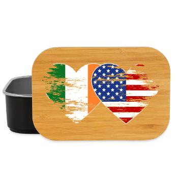 Ireland USA flag heart used - Lunch Box - black - Front