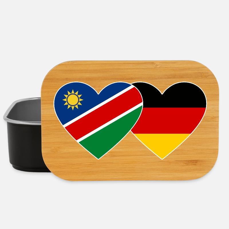 Namibia Deutschland Flagge Herz - Lunch Box - Schwarz
