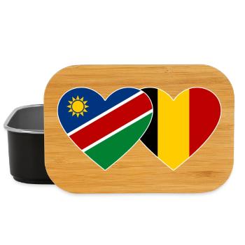 Namibia Belgien Flagge Herz - Lunch Box - Schwarz - Vorne