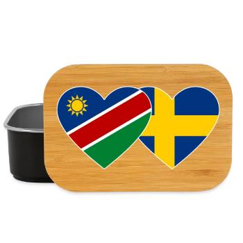 Namibia Schweden Flagge Herz - Lunch Box - Schwarz - Vorne