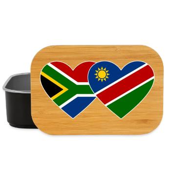South Africa Namibia Flag Heart - Lunch Box - black - Front