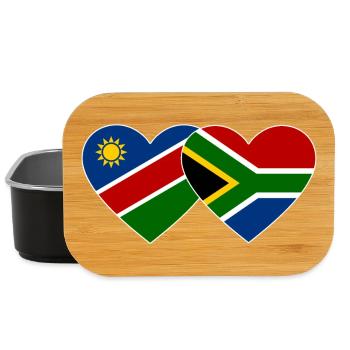 Namibia South Africa Flag Heart - Lunch Box - black - Front