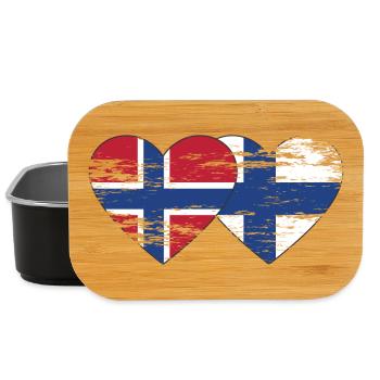 Norvège Finlande drapeau coeur utilisé - Boîte à goûter - noir - Devant