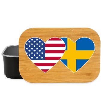 États-Unis Suède Flag Heart - Boîte à goûter - noir - Devant