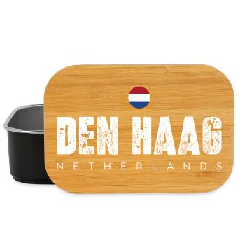 Den Haag Distressed City Typography - Lunch Box - black - Front