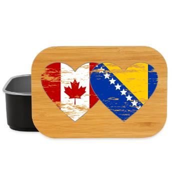 Canada Bosnie drapeau coeur utilisé - Boîte à goûter - noir - Devant