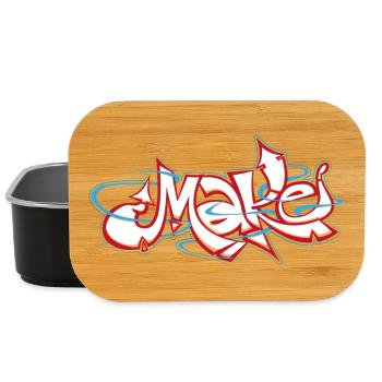 Graffiti rouge du mot faire - Boîte à goûter - noir - Devant