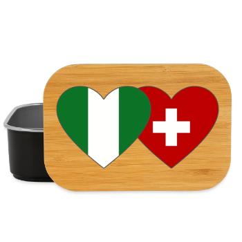 Nigeria Suisse Drapeau Coeur - Boîte à goûter - noir - Devant