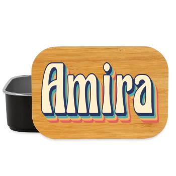 Amira T-Shirt Retro Vintage T-Shirt - Lunch Box - Schwarz - Vorne