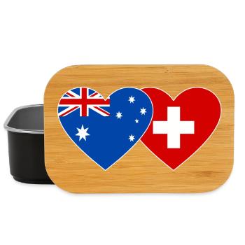 Australien Schweiz Flagge Herz Flagge - Lunch Box - Schwarz - Vorne