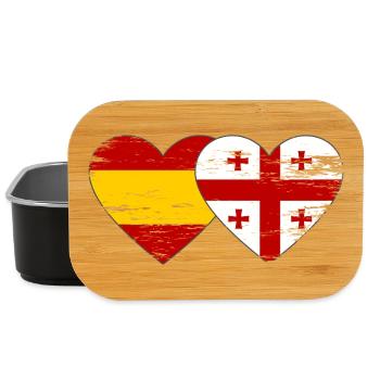 Spain Georgia Flag Heart used - Lunch Box - black - Front