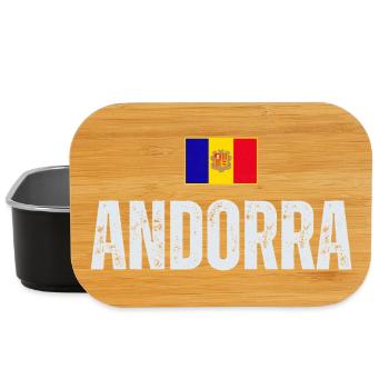 Flagge von Andorra, andorranischer Stolz - Lunch Box - Schwarz - Vorne
