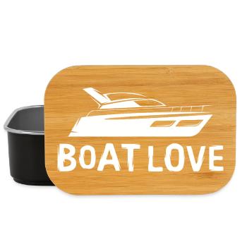 Illustration Boat Love - Sports nautiques Logo de yacht - Boîte à goûter - noir - Devant