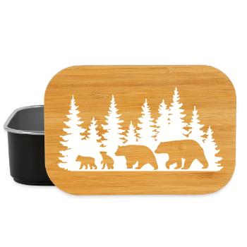 Silhouette Forest Wildlife Design - Lunch Box - black - Front