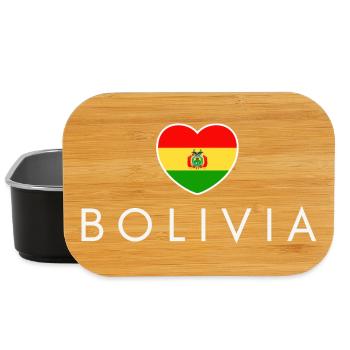Herz mit bolivianischer Flagge, bolivianischer Stolz - Lunch Box - Schwarz - Vorne