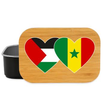 Palestine Senegal Flag Heart - Lunch Box - black - Front