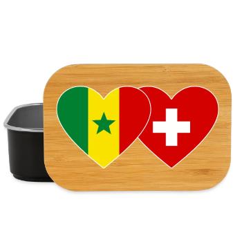 Senegal Switzerland Flag Heart - Lunch Box - black - Front