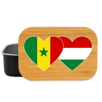 Senegal Ungarn Flagge Hände Herzform - Lunch Box - Schwarz - Vorne