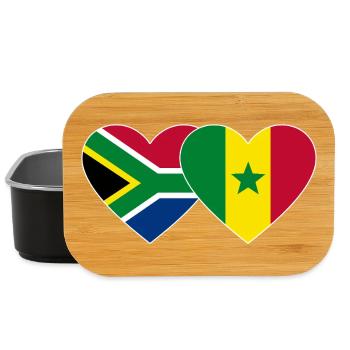 Südafrika Senegal Flagge Herz - Lunch Box - Schwarz - Vorne