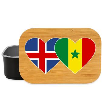 Island Senegal Flagge Hände Herzform - Lunch Box - Schwarz - Vorne