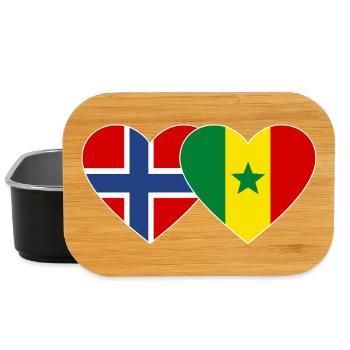 Norway Senegal Flag Heart - Lunch Box - black - Front