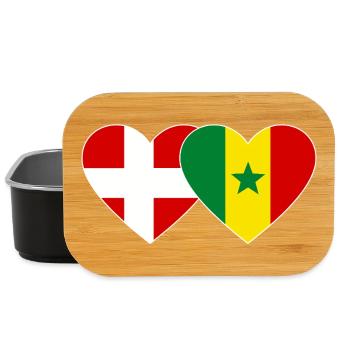 Denmark Senegal Flag Heart - Lunch Box - black - Front