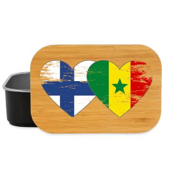 Finland Senegal Flag Heart - Lunch Box - black - Front
