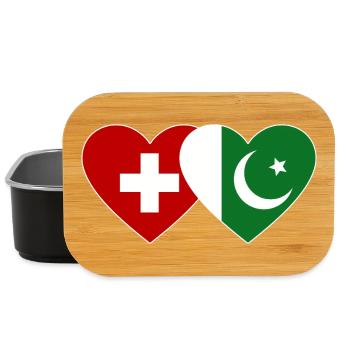 Schweiz Pakistan Flagge Herz - Lunch Box - Schwarz - Vorne