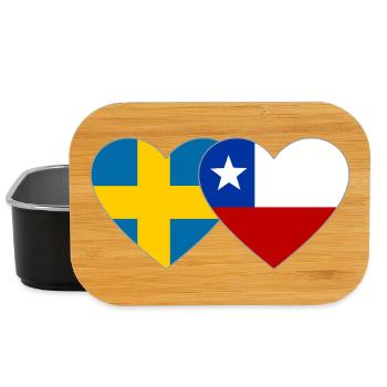 Schweden Chile Flagge Herz - Lunch Box - Schwarz - Vorne