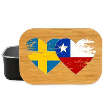 Schweden Chile Flagge Herz used - Lunch Box - Schwarz - Vorne