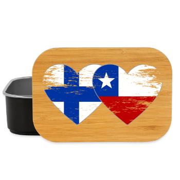 Finnland Chile Flagge Herz - Lunch Box - Schwarz - Vorne