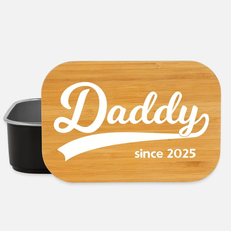 Daddy Since 2025 – Vintage Script - Lunch Box - Schwarz