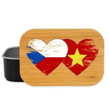 République tchèque Vietnam drapeau coeur utilisé - Boîte à goûter - noir - Devant
