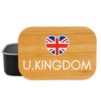 Heart with UK flag - Lunch Box - black - Front