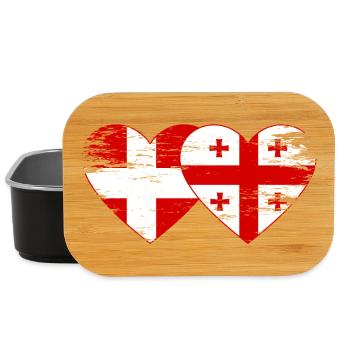Danemark Géorgie drapeau coeur utilisé - Boîte à goûter - noir - Devant
