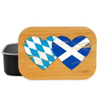 Bavaria Scotland flag heart used - Lunch Box - black - Front