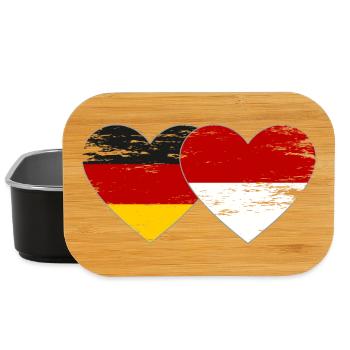 Germany Monaco Flag Heart - Lunch Box - black - Front