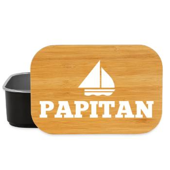 Papitän Father's Day Best Dad Anchor - Lunch Box - black - Front