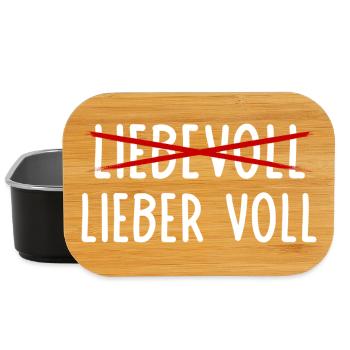 Lieber voll als Liebevoll / Witziger Bier Spruch - Lunch Box - Schwarz - Vorne