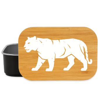 Tiger Walking Stripe Wilderness Vector - Lunch Box - black - Front