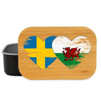 Cœur du drapeau Suède du Pays de Galles utilisé - Boîte à goûter - noir - Devant
